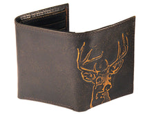 Load image into Gallery viewer, Buck Burnished Leather Trifold Wallet