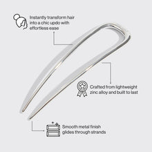 Load image into Gallery viewer, Kitsch Metal French Hair Pin in Silver