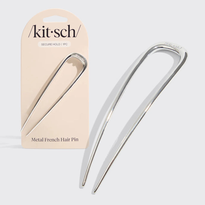 Kitsch Metal French Hair Pin in Silver