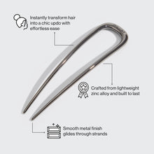 Load image into Gallery viewer, Kitsch Metal French Hair Pin in Hematite