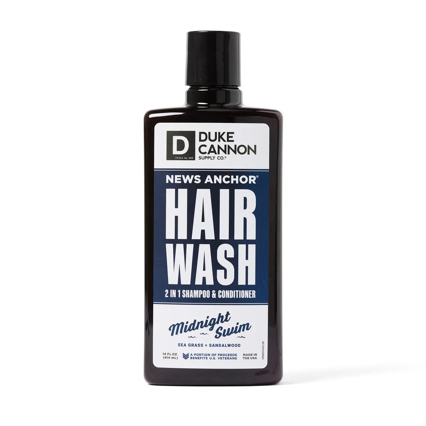 Duke Cannon News Anchor 2 in 1 Hair Wash Midnight Swim