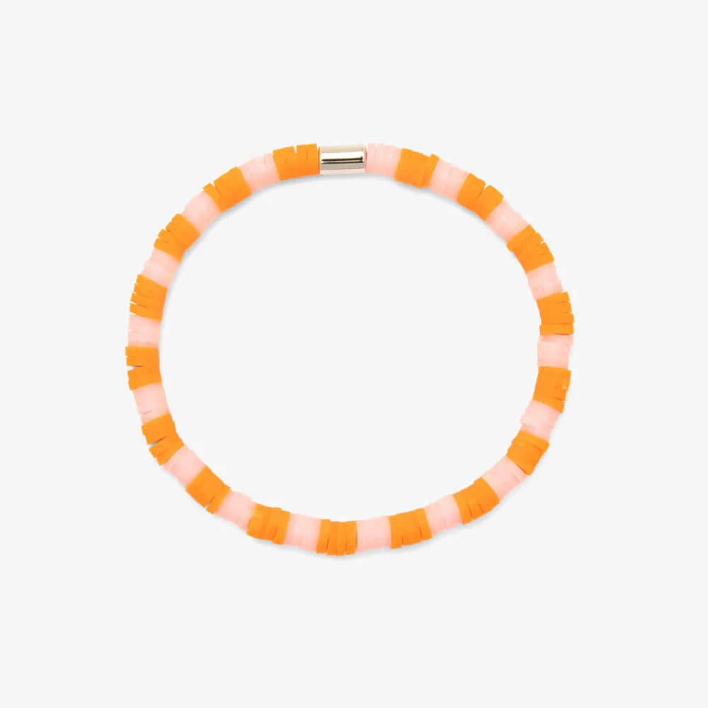 Puravida Golden Poppy Seascape Vinyl Disc Stretch Bracelet