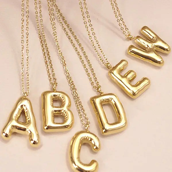 Stainless Steel Tarnish Free Initial Gold Necklace
