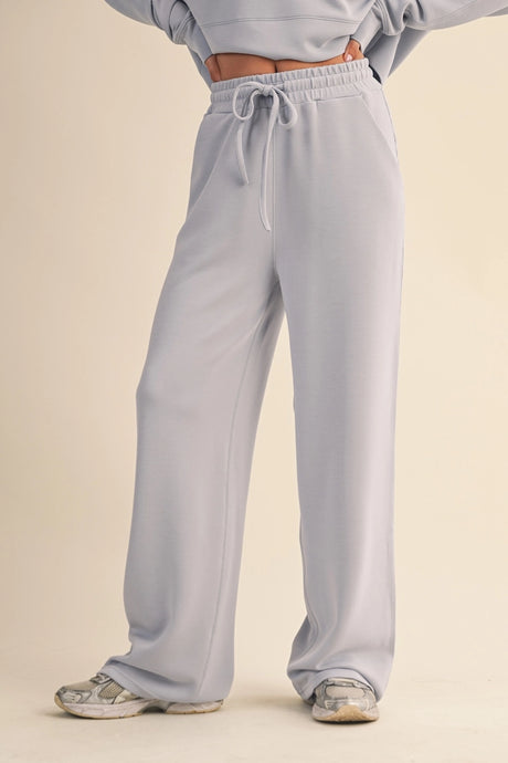 Just Because Soft Air Scuba Wide Leg Pants in Blue