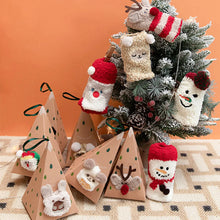 Load image into Gallery viewer, You Better Not Pout Santa Triangle Box Gift Fuzzy Socks