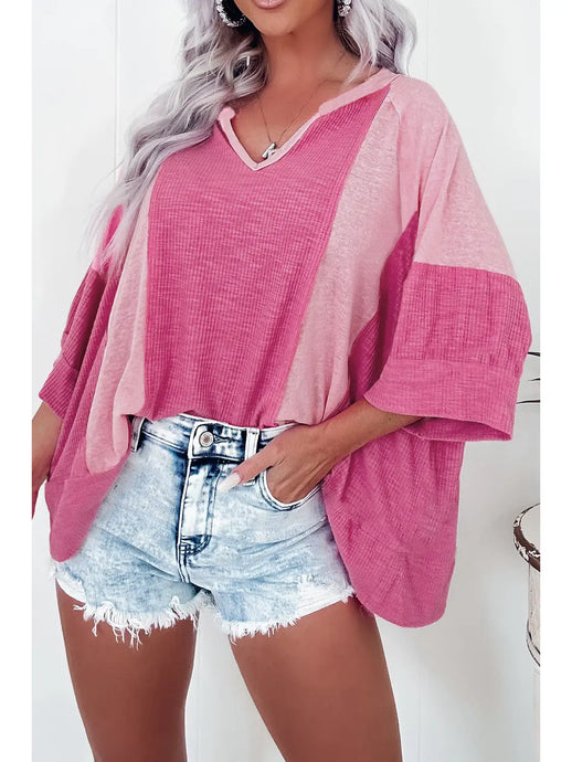 Let's Have Some Fun Colorblock 3/4 Sleeve Top