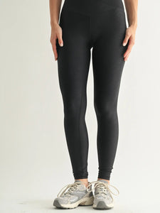 Better Me Leather Look Crossover Leggings