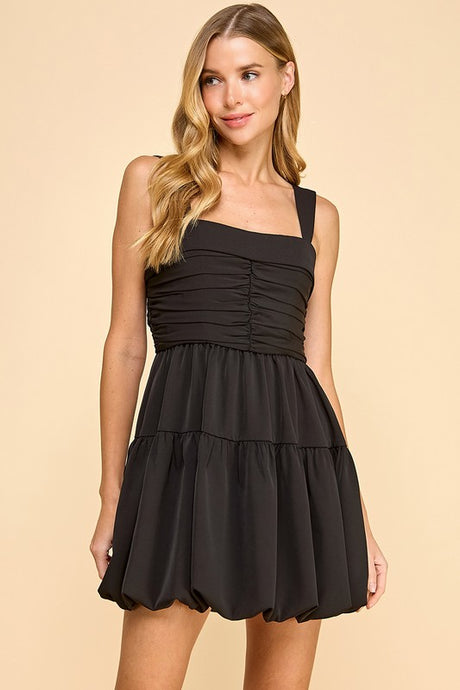 Treasure Me Ruched Fit & Flare Tank Dress