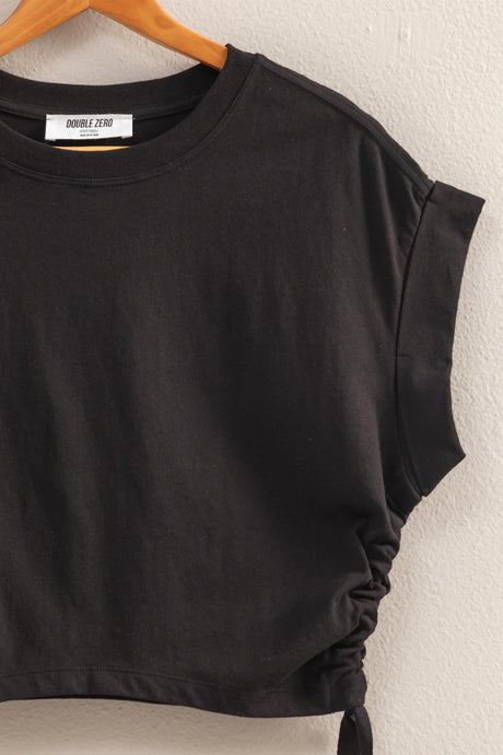 Change My Mind Short Sleeve Top in Black