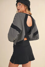 Load image into Gallery viewer, Seems Like Yesterday Striped Cutout Back Sweatshirt