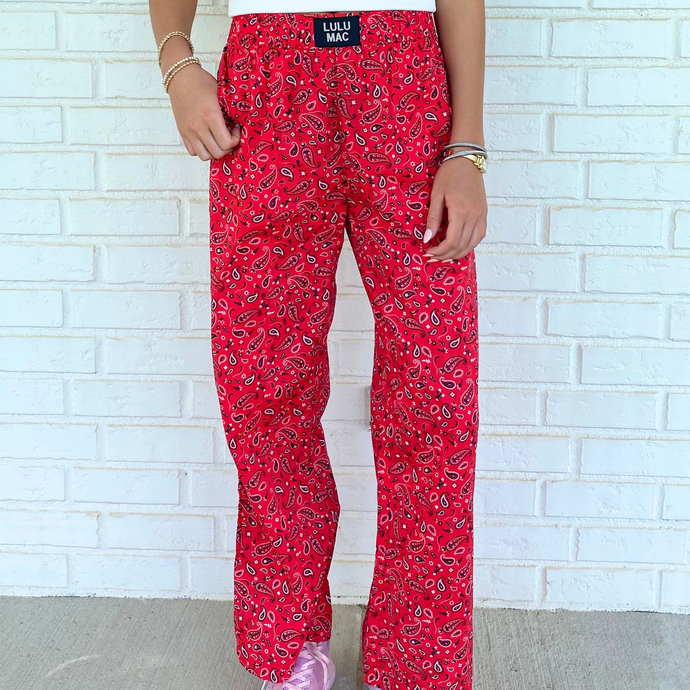 Lulu Mac PAPS Pants in Red Paisley