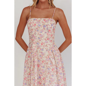 Sun On My Face Floral Flowy Maxi Dress in Blue