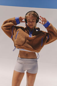 Free People Mountain High 1/2 Zip in Twig Combo