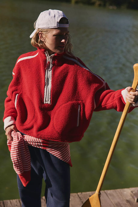 Free People Mountain High 1/2 Zip in Winterberry Combo