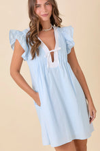 Load image into Gallery viewer, Spring Dreams Ruffle Sleeve Mini Dress in Light Blue