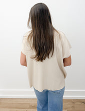 Load image into Gallery viewer, See Forever Mock Neck SS Boxy Sweater in Sand Beige