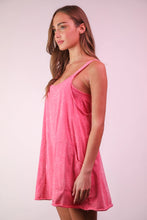 Load image into Gallery viewer, Miss Independent Mineral Washed Mini Dress in Hot Pink