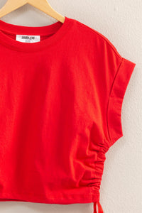 Change My Mind Short Sleeve Top in Red