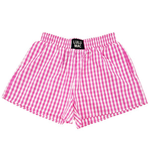 Lulu Mac BXGH Pink Gingham Boxer Shorts