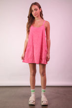 Load image into Gallery viewer, Miss Independent Mineral Washed Mini Dress in Hot Pink