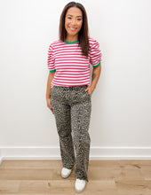 Load image into Gallery viewer, Don't Blame Me Striped Puff Sleeve Top in Rose