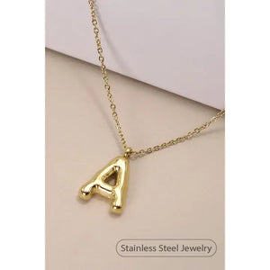 Stainless Steel Tarnish Free Initial Gold Necklace