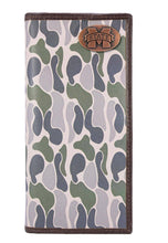 Load image into Gallery viewer, MSU Bulldogs Men&#39;s Secretary Old School Camo Leather Wallet:Green/Gray