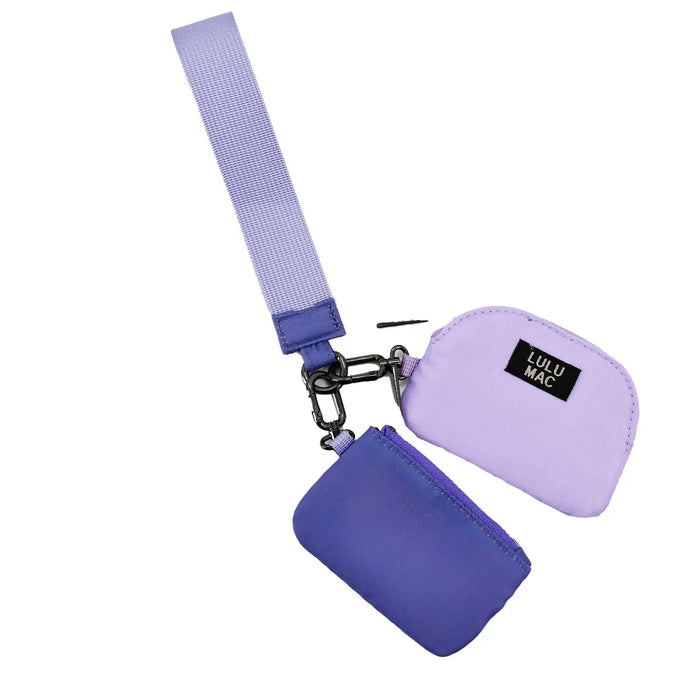 Lulu Mac Double Pouch Wristlet in Purple/Lavender