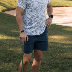Burlebo 7" Everyday Shorts in Deep Water Navy with Mayan Pocket