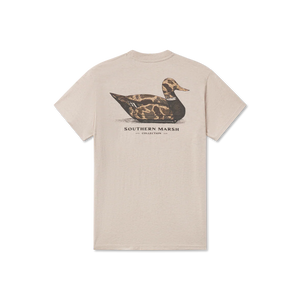Southern Marsh Vintage Camo Duck Decoy SS Tee in Washed Oatmeal