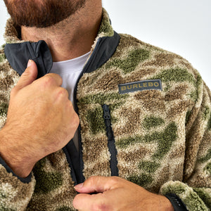 Burlebo Sherpa Quarter Zip Pullover in Alpine Camo