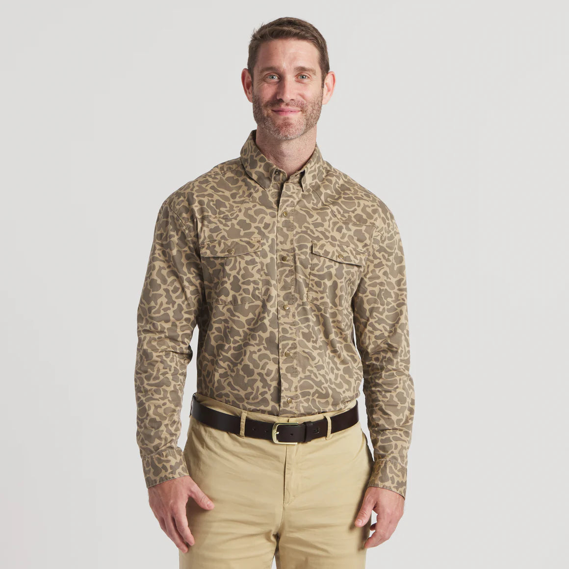 Southern Marsh El Campo Performance Ranch Shirt in Stone Brown