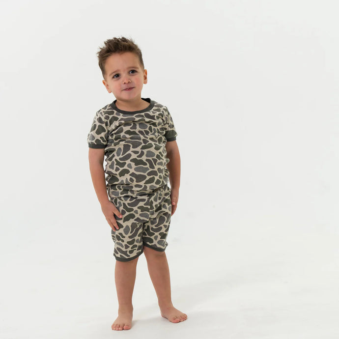 Burlebo Youth Sleep Short Set in Classic Deer Camo