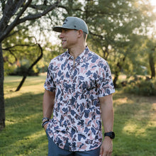 Load image into Gallery viewer, Burlebo Performance Button Up in Vintage Camo