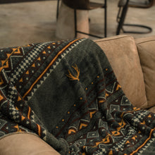 Load image into Gallery viewer, Burlebo Sherpa Blanket in Whitetail Aztec Brown