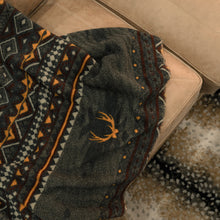 Load image into Gallery viewer, Burlebo Sherpa Blanket in Whitetail Aztec Brown