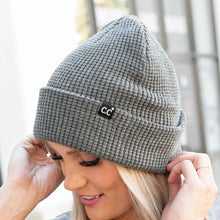 Load image into Gallery viewer, CC Waffle Knit Beanie Dark Melange Grey