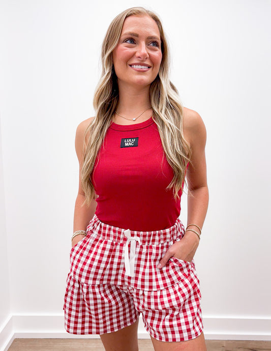 Lulu Mac DD Solid Cardinal Tank Tops