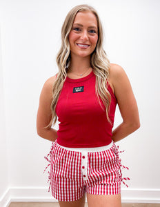 Lulu Mac DD Solid Cardinal Tank Tops