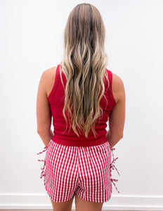 Lulu Mac DD Solid Cardinal Tank Tops