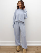 Load image into Gallery viewer, Lost My Mind Scuba Oversized Crop Hoodie in Blue