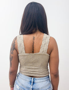 Holding on to Heartbreak Floral Seamless Tank in Oatmeal