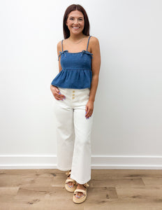 Erin Bow Detail Denim Top