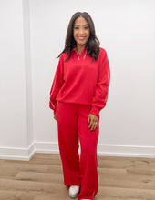 Load image into Gallery viewer, It&#39;s Love Modal Scuba Stripe Piping Pants in True Red