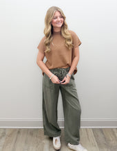 Load image into Gallery viewer, Dream Of You Wide Leg/Drawstring Waist Pants in Olive