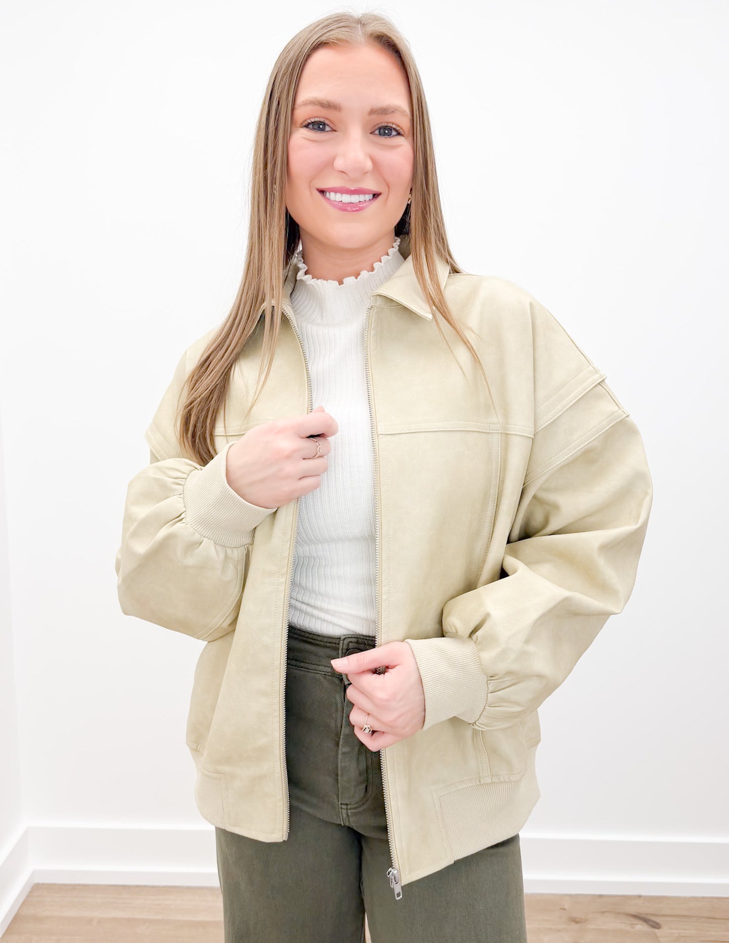 I'm So Sorry Double Shoulder Detail Leather Jacket