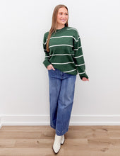 Load image into Gallery viewer, Last Thing To Do LS Top in DK Green/Ivory