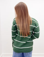 Load image into Gallery viewer, Last Thing To Do LS Top in DK Green/Ivory