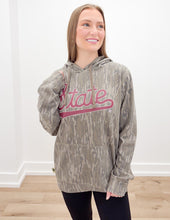 Load image into Gallery viewer, Maroon State Script Mossy Oak Hoodie