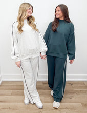 Load image into Gallery viewer, It&#39;s Love Modal Scuba Stripe Piping Pants in Lt.H Grey/Black